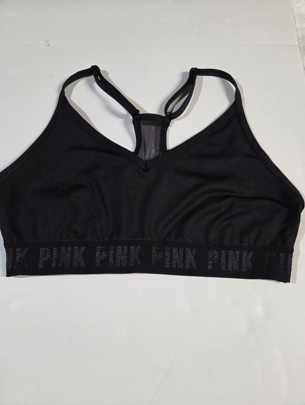 PINK Victoria's Secret Women's Black Racerback Sport Bra